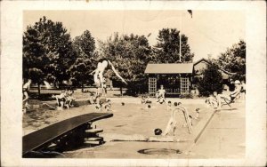 Bernardsville New Jersey NJ 1945 Cancel Swimming Pool Diving Vintage RPPC PC