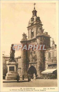 Old Postcard La Rochelle The Big Clock and Statue of Admiral Duperre