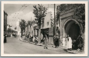 TUNIS BOULEVARD BAB MENARA VINTAGE REAL PHOTO POSTCARD RPPC