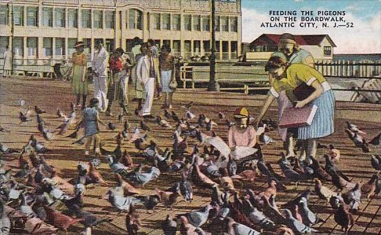 New Jersey Atlantic City Feeding The Pigeons On The Boardwalk