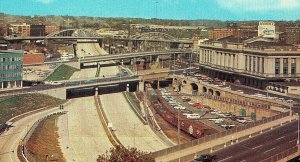 Postcard Aerial View of Jones Falls Expressway, Baltimore, MD         N2