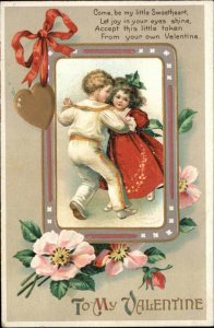 Clapsaddle ? Valentine Little Boy and Girl Dancing Int'l Art c1910 Postcard