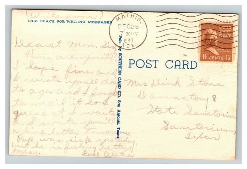 Vintage 1943 Comic Postcard Down In Texas Song Lyrics and Scenes Rare Stamp Other / Unsorted