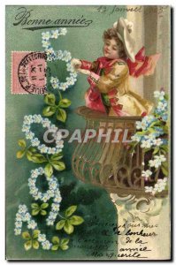 Old Postcard Fantasy Year 1905 Child Flowers