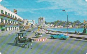 Mexico Mazatlan Horse Drawn Cart Arana On Olas Atlas Boulevard