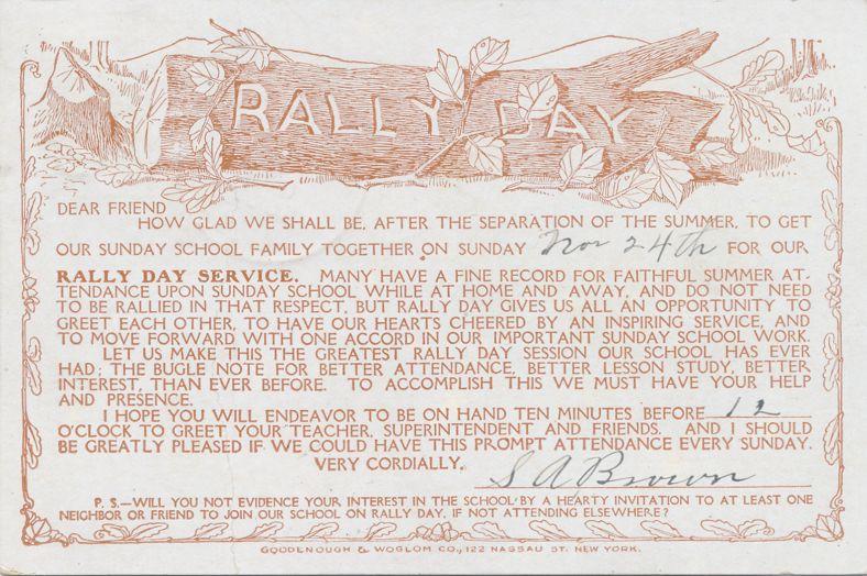 Rally Day Service November 24, 1907 - Groton NY, New York - pm 1907 - UDB