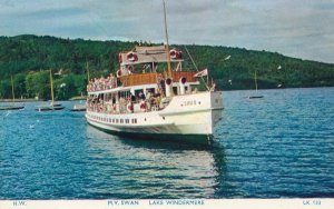 MV Swan Ship Lake Windermere Cumbria Postcard