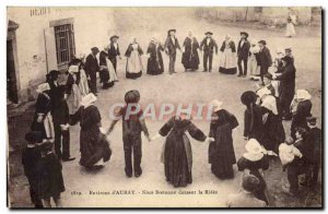 Old Postcard Folklore Surroundings d4auray Noce Breton dancing wrinkled Marriage