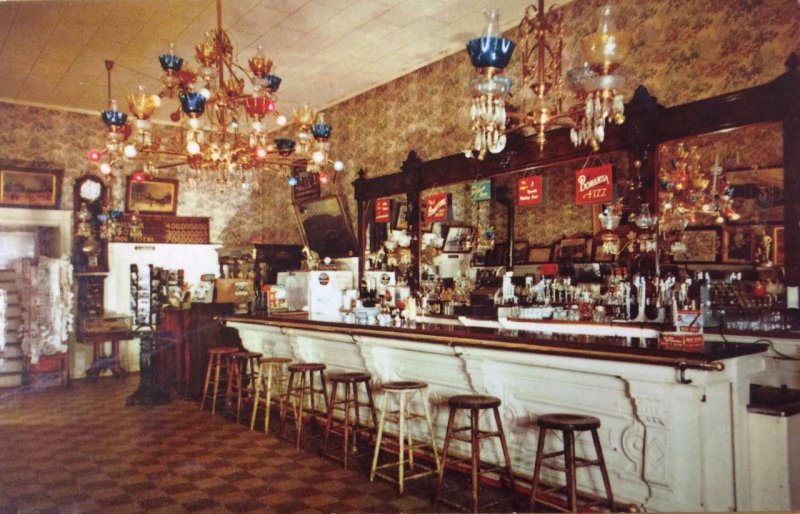 FAMOUS CRYSTAL BAR Virginia City, Nevada Saloon Interior ca 1950s Postcard