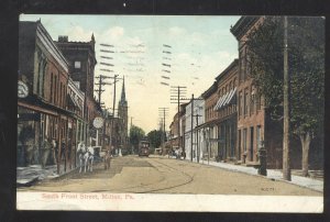 MILTON PENNSYLVANIA PA. DOWNTOWN SOUTH FRONT STREET SCENE VINTAGE POSTCARD