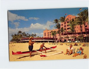 Postcard Waikiki Beach At The Royal Hawaiian Beach Honolulu Hawaii USA