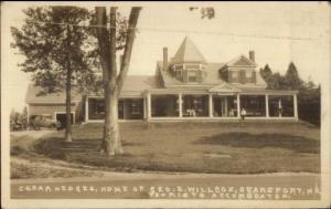 Searsport ME Cedar Hedges Willcox Home c1920s-30s Real Photo Postcard