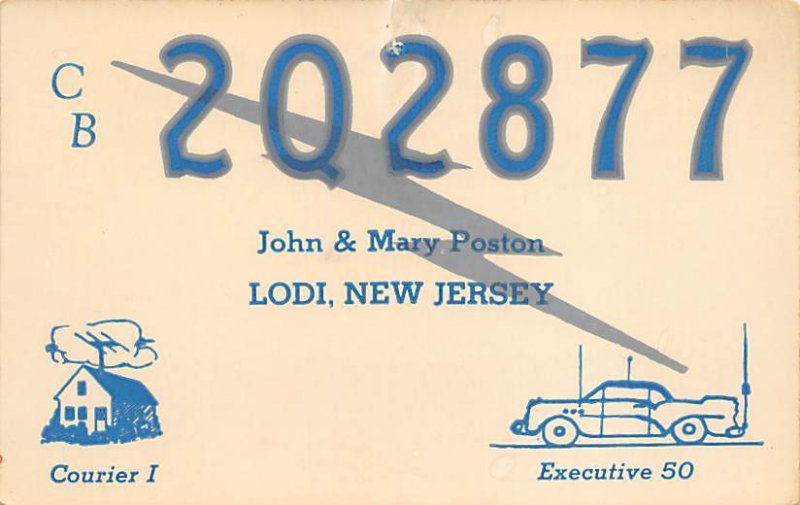 2Q2877 Lodi, NJ, USA QSL Unused 