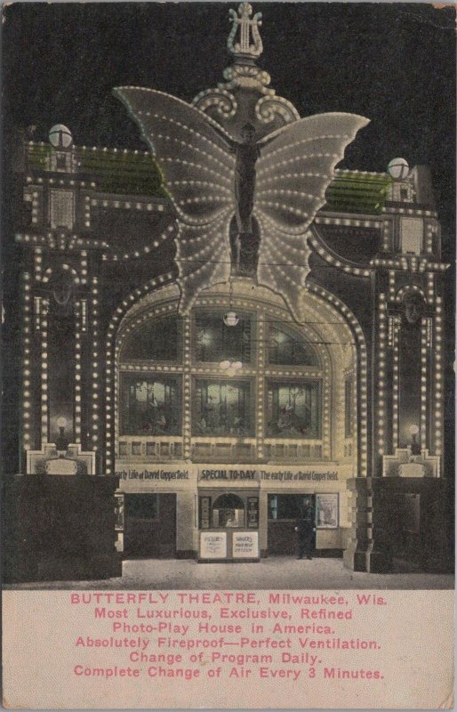 Postcard Butterfly Theatre Milwaukee Wisconsin