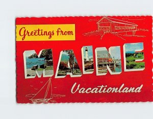 Postcard Greetings from Maine Vacationland Maine USA