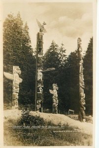 Canada, British Columbia, Vancouver, Stanley Park, Totem Poles, Gowen, RPPC