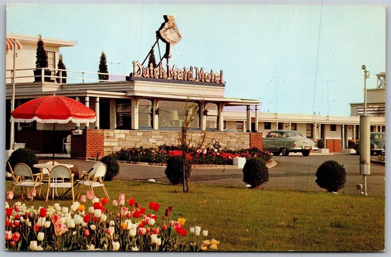 Vtg Woodbridge New Jersey NJ Dutch Maid Motel 1950s View Old Postcard