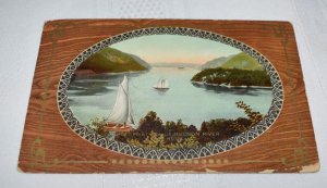 West Point View Up Hudson River Postcard E. L. Theochrom Hudson River Series