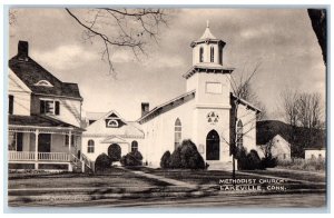 Lakeville Connecticut CT Postcard Methodist Church Exterior Street View Vintage