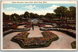 Vtg Saint Paul Minnesota MN Floral Par-Terre Como Park Garden 1920s Postcard