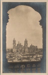 Mexico Beautiful Cathedral RPPC to Cambridge Mass Postcard V19