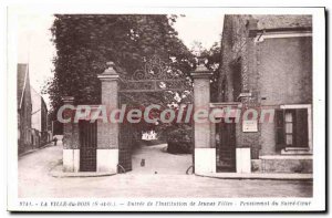 Postcard Old La Ville du Bois S and O entry of young Institution Sacre Coeur ...