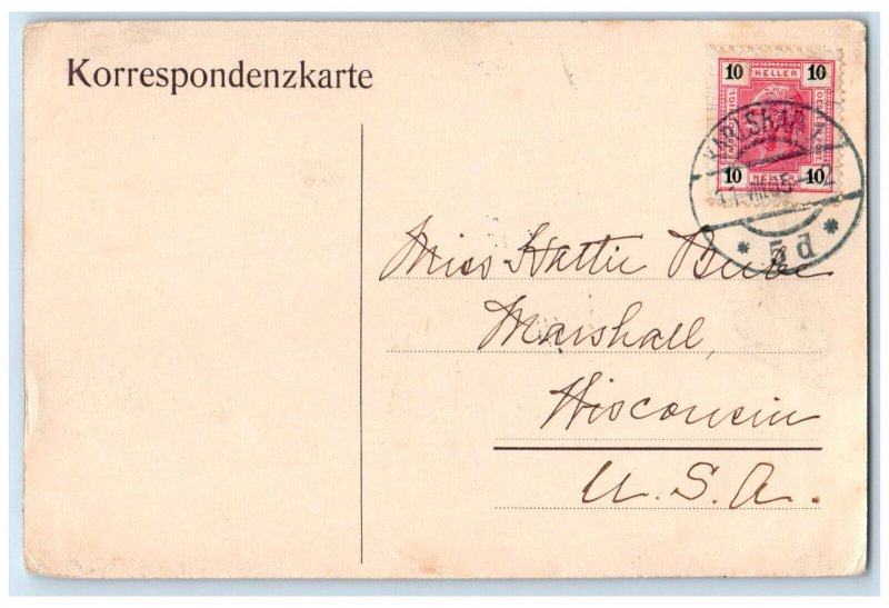 1905 Blick Von Hubertusburg Karlsbad Austria Antique Posted Postcard