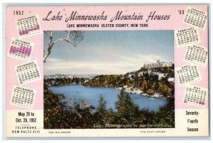 Ulster County New York NY Postcard Lake Minnewaska Mountain Houses 1952 Vintage