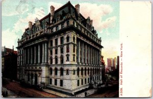 1910's Hall Of Records In New York City Landmark Building Posted Postcard