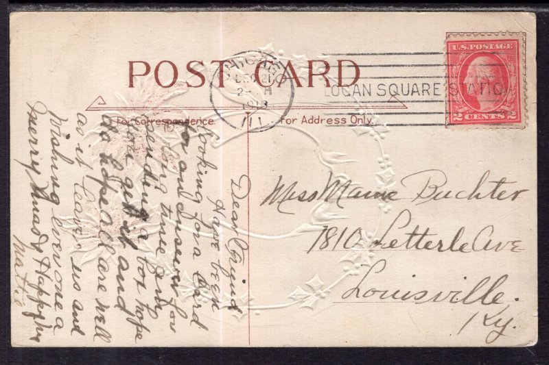 Christmas Poinsettias Scene BIN