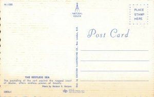 Postcard Restless Sea Maine