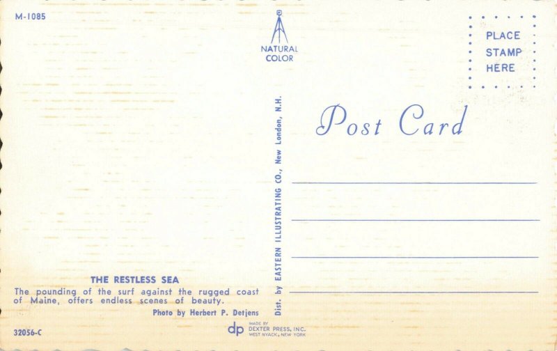 Postcard Restless Sea Maine