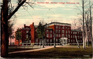 Postcard Earlham Hall at Earlham College in Richmond, Indiana~3149