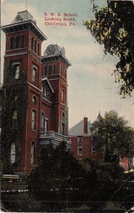 Postcard SWS School Looking South California PA