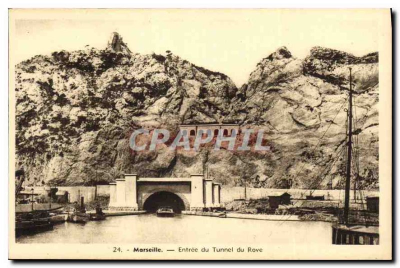 Postcard Old Marseille Entree of Rove Tunnel