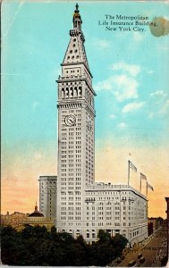 Metropolitan Life Insurance Building New York City NYC WOB 1c Stamp Postcard PM 