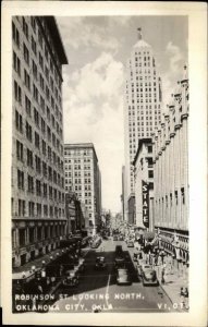 Oklahoma City OK Robinson St. North Real Photo Postcard