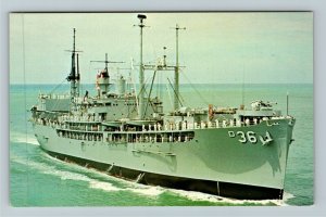 USS Bryce Canyon AD-36, Destroyer Tender, Chrome Postcard 