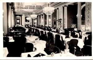 Illinois Chicago Palmer HOuse Victorian Room 1955 Real Photo