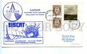 494722 NORWAY 1984 year Norway CAESAR Radar special cancellation SPACE COVER