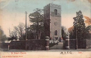 IVER BUCKINGHAMSHIRE ENGLAND~ST PETER'S CHURCH~1904 LUCY & BIRCHE PHOTO POSTCARD