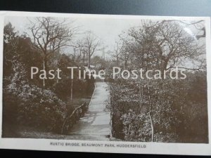 Yorkshire HUDDERSFIELD Beaumont Park Rustic Bridge c1912 RP Postcard by Lion