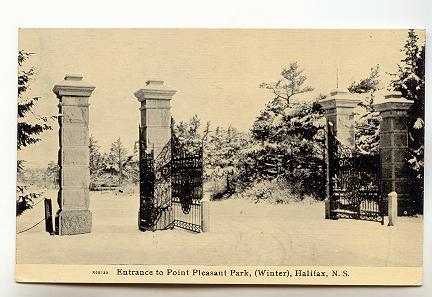 Winter Entrance to Point Pleasant Park, Halifax Nova Scotia, 1912