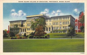 PROVIDENCE, RI Rhode Island   COLLEGE OF EDUCATION    c1940's Linen Postcard