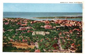 Honolulu From Punchbowl Hawaii Postcard