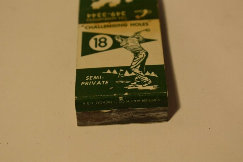 Old Oak Country Club Orland Park Illinois Golf Map 20 Strike Matchbook Cover