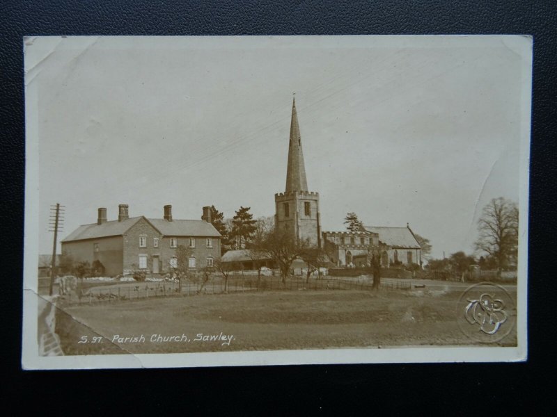 Derbyshire Long Eaton SAWLEY Parish Church c1916 Old RP Postcard