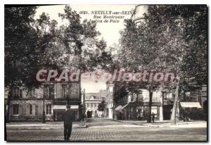Old Postcard Neuilly sur Seine Street Montrosier Justice and Peace