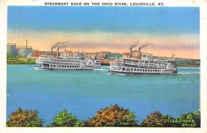 Steamboat Race on the Ohio River Louisville Kentucky  