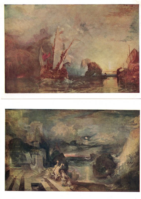 Turner The Parting Of Hero & Lender Ulysses 2x National Gallery Postcard s